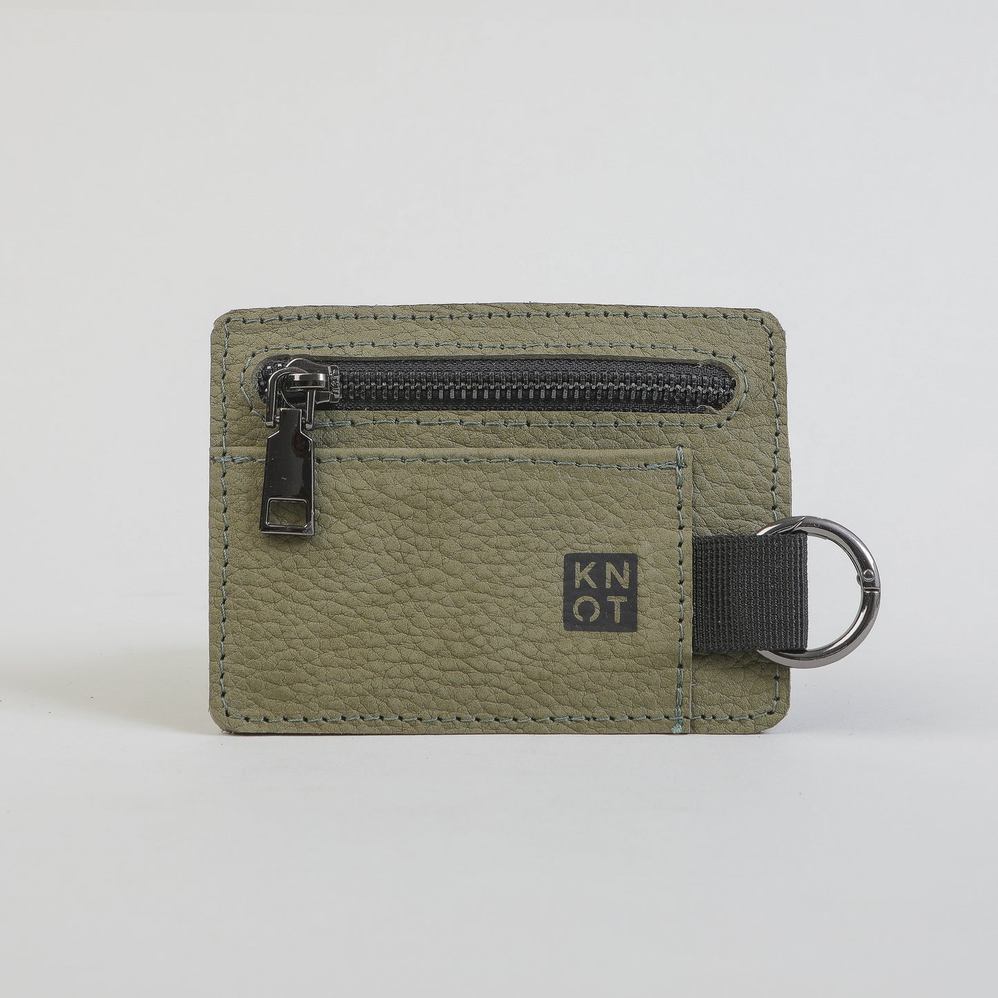 BASIKNOT / Tarjetero-monedero / Verde Militar / Negro