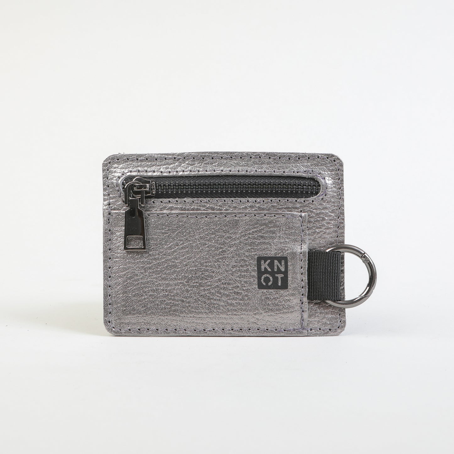 BASIKNOT / Tarjetero-monedero / Plateado / Negro