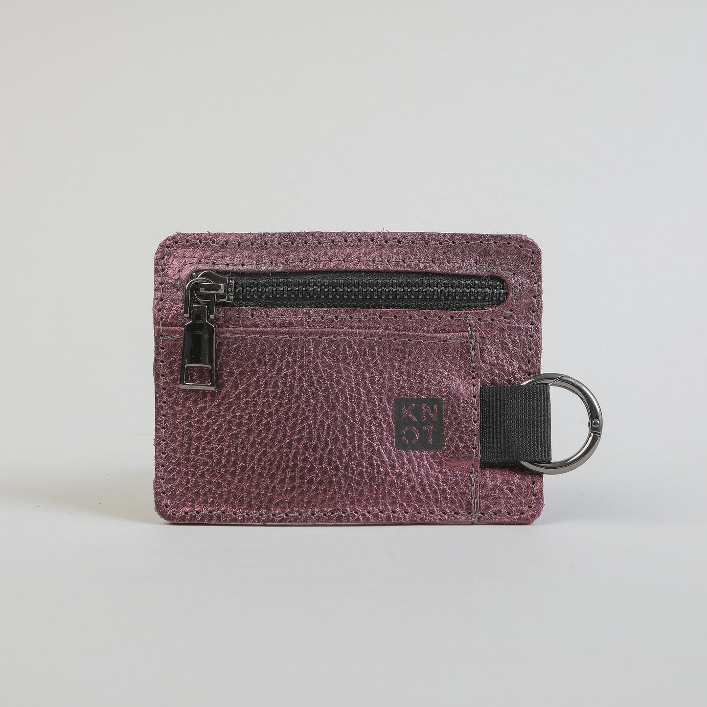 BASIKNOT / Tarjetero-monedero / Rojo Metálico / Negro