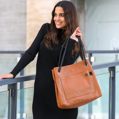 TEENKNOT / Totebag / Camel / Negro