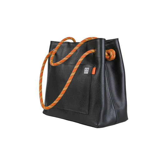 TEENKNOT / Totebag / Negro / Naranjo