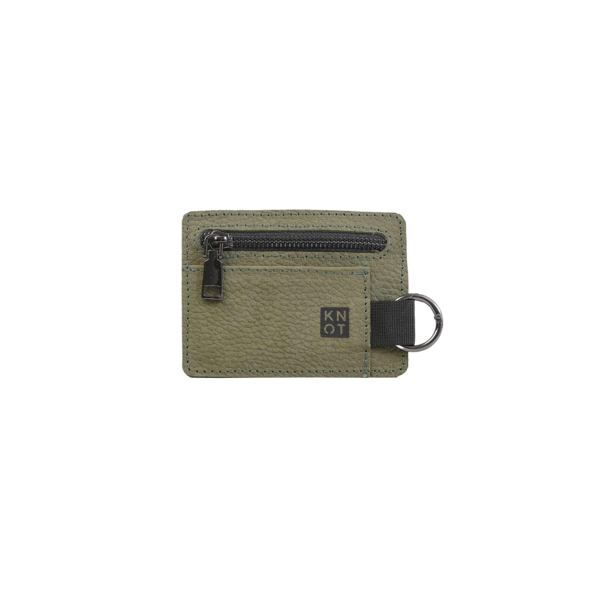 BASIKNOT Tarjetero-monedero Verde Militar Negro – KNOT Diseño
