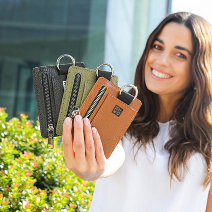 BASIKNOT / Tarjetero-monedero / Camel / Negro