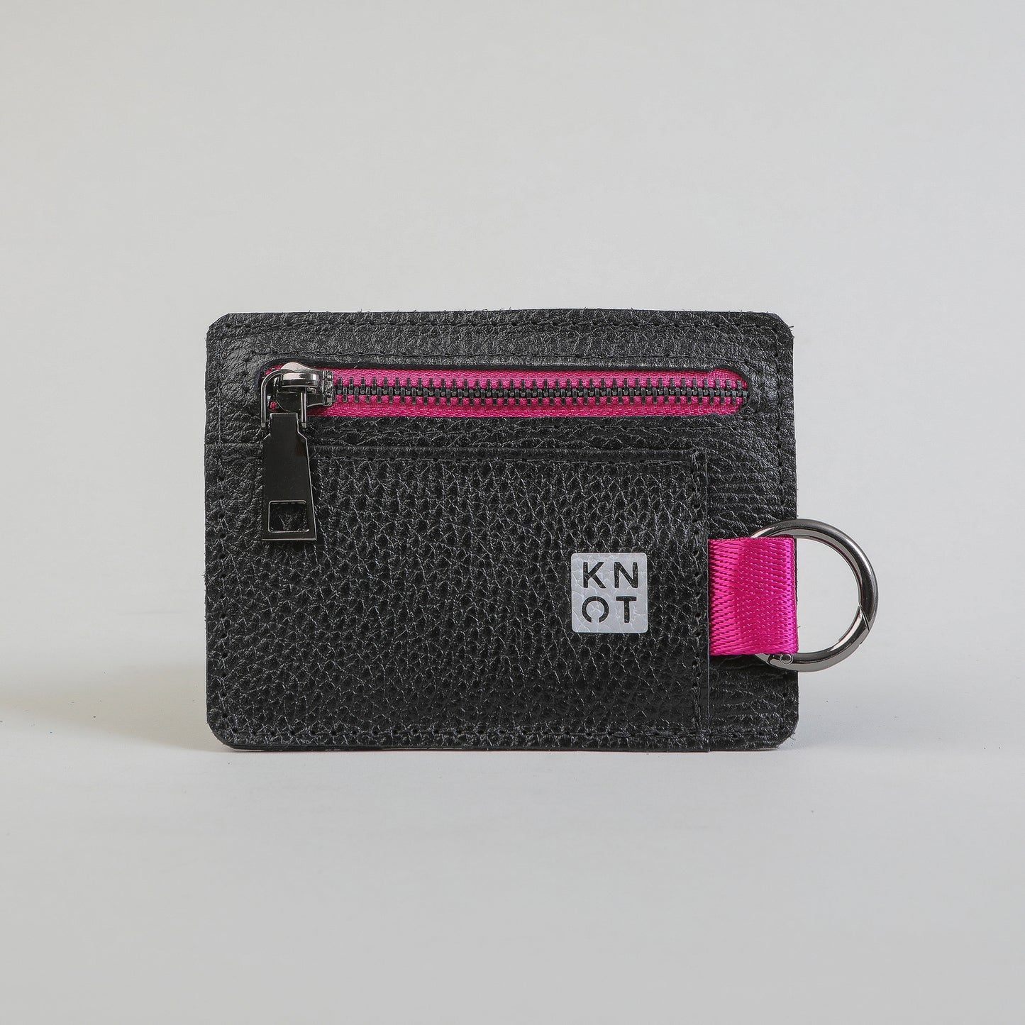 BASIKNOT / Tarjetero-monedero / Negro / Fucsia