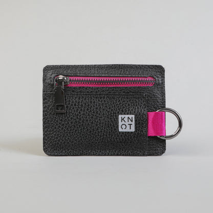 BASIKNOT / Tarjetero-monedero / Negro / Fucsia