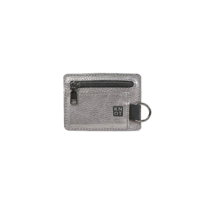 BASIKNOT / Tarjetero-monedero / Plateado / Negro