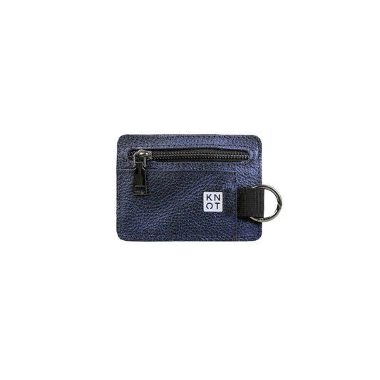 BASIKNOT / Tarjetero-monedero / Azul Metálico / Negro